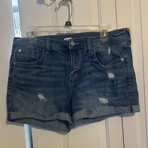 Old Navy Dark Blue Distressed Jean Shorts
